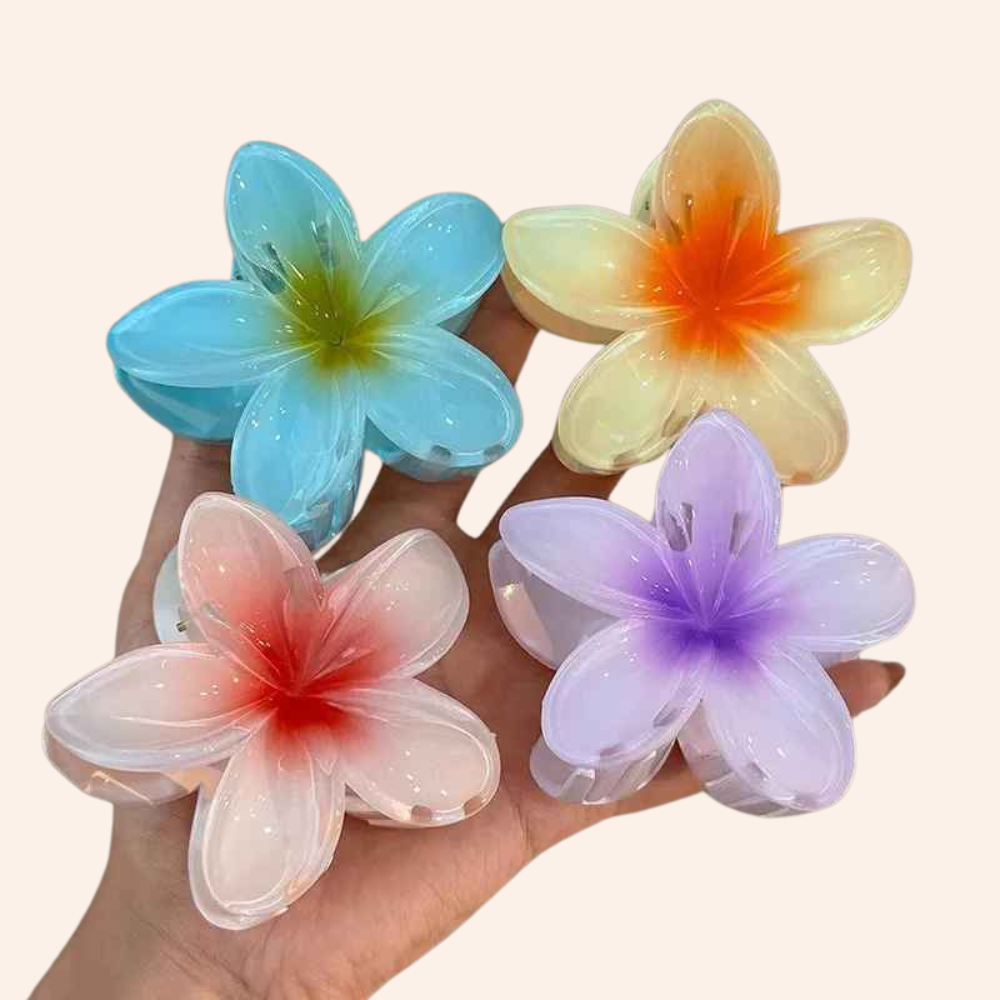 Gradient Flower Hair Clip Set