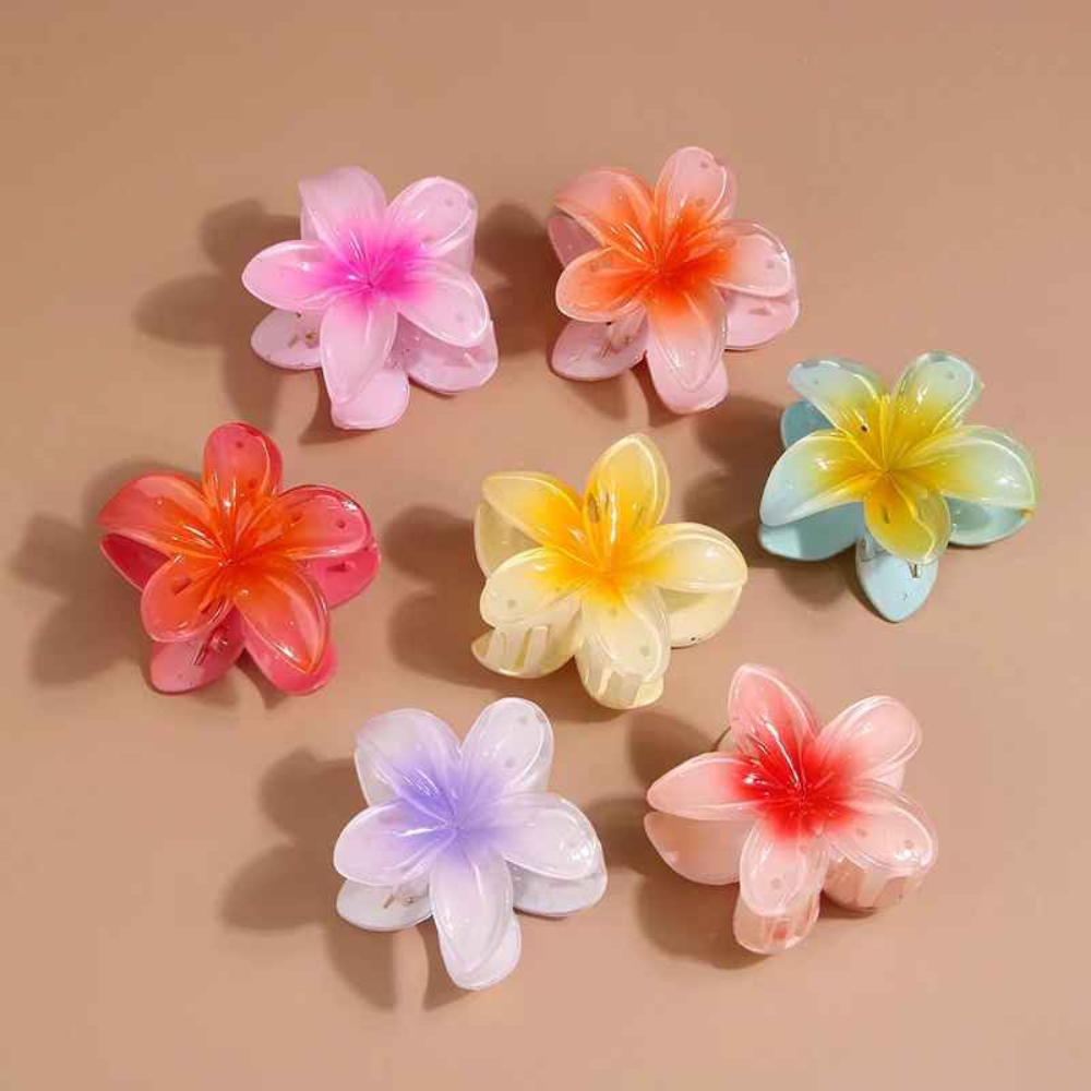 Gradient Flower Hair Clip Set